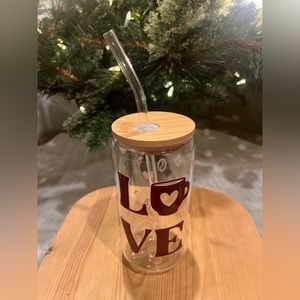 NEW glass coffee cup